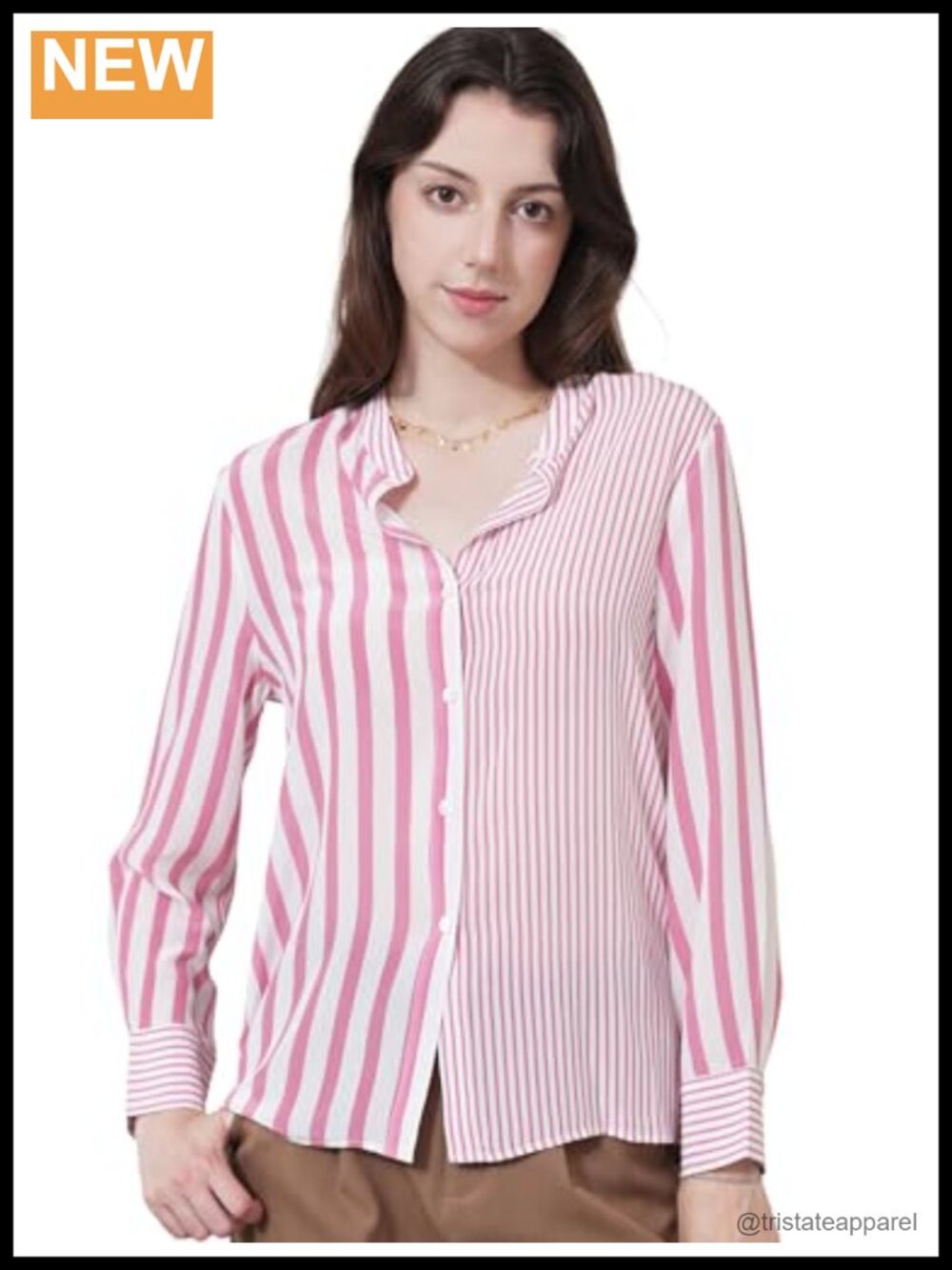 100% Pure Mulberry Silk Women's Button Down V-Neck Long Sleeve Blouse